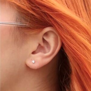 Titanium Flat Back Studs, multiple sizes, hypoallergenic medical grade